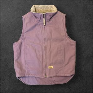 BERNE women’s Sherpa lined purple work western wear vest sz M